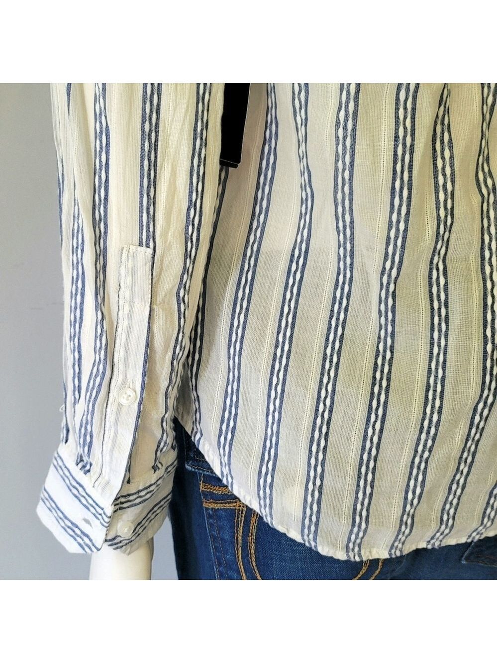 BRAND NEW! Zara Basic Collection Striped Colar Shirt Size XS - Picture 7 of 15